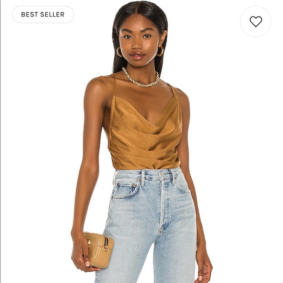 MINKPINK | Tops | Yuli Cowl Cami Top In Gold | Poshmark